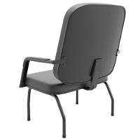 Cadeira De Escritório Recepção Com Braço Fixa Preta Magno P03 Vinil Cinza - Lyam Decor - 6