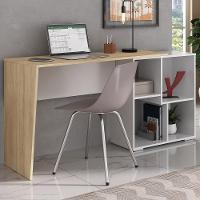 Mesa Para Escritório Escrivaninha Home Office Urban A02 Carvalho Branco - Lyam Decor - 2