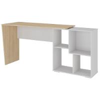 Mesa Para Escritório Escrivaninha Home Office Urban A02 Carvalho Branco - Lyam Decor - 3