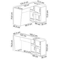 Mesa Para Escritório Escrivaninha Home Office Urban A02 Carvalho Branco - Lyam Decor - 5