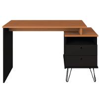 Mesa Para Escritório Escrivaninha Home Office Versa A02 Freijó Preto - Lyam Decor - 3