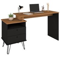 Mesa Para Escritório Escrivaninha Home Office Versa A02 Freijó Preto - Lyam Decor - 6