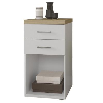Gaveteiro Para Escritório Home Office 2 Gavetas Orly A02 Olmo Branco - Lyam Decor