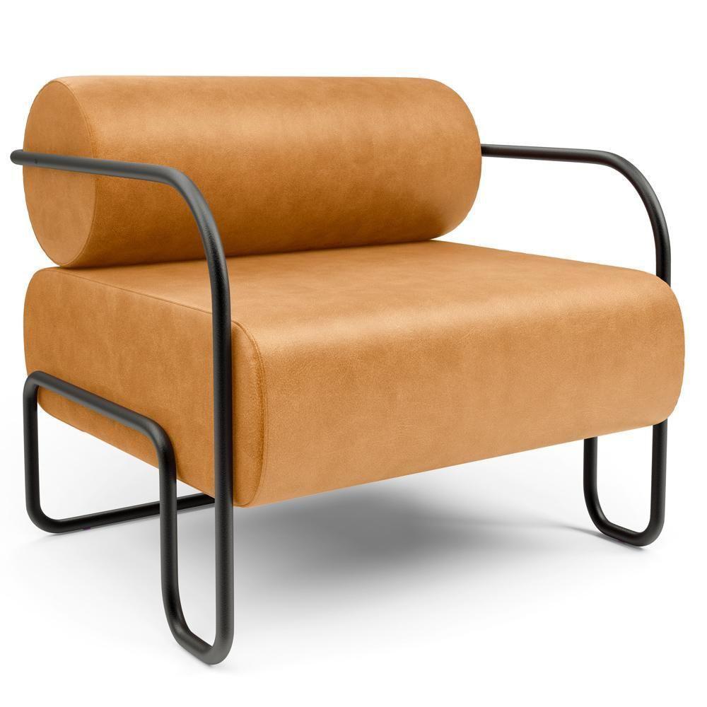 Kit 02 Poltronas Decorativa Pés Industrial Moscou K01 Couríssimo Whisky - Lyam Decor - 3