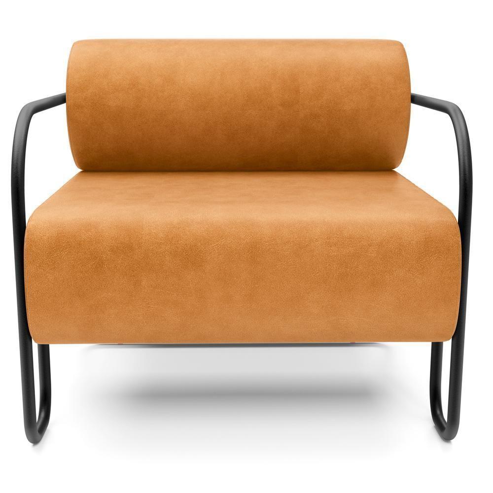 Kit 02 Poltronas Decorativa Pés Industrial Moscou K01 Couríssimo Whisky - Lyam Decor - 6