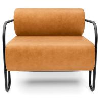 Kit 02 Poltronas Decorativa Pés Industrial Moscou K01 Couríssimo Whisky - Lyam Decor - 6