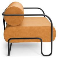 Kit 02 Poltronas Decorativa Pés Industrial Moscou K01 Couríssimo Whisky - Lyam Decor - 7