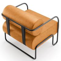 Kit 02 Poltronas Decorativa Pés Industrial Moscou K01 Couríssimo Whisky - Lyam Decor - 8