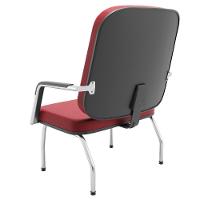 Cadeira De Escritório Recepção Com Braço Fixa Cromada Magno P03 Vinil Vermelho - Lyam Decor - 6