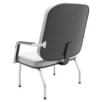 Cadeira De Escritório Recepção Com Braço Fixa Cromada Magno P03 Vinil Branco - Lyam Decor - 6