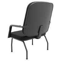 Cadeira De Escritório Recepção Com Braço Fixa Preta Magno P03 Crepe Preto - Lyam Decor - 6