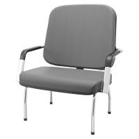 Cadeira De Escritório Recepção Com Braço Fixa Cromada Magno P03 Vinil Cinza - Lyam Decor - 5