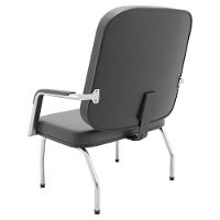 Cadeira De Escritório Recepção Com Braço Fixa Cromada Magno P03 Vinil Cinza - Lyam Decor - 6