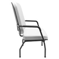 Cadeira De Escritório Recepção Com Braço Fixa Preta Magno P03 Vinil Branco - Lyam Decor - 2