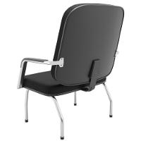 Cadeira De Escritório Recepção Com Braço Fixa Cromada Magno P03 Crepe Preto - Lyam Decor - 6