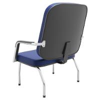 Cadeira De Escritório Recepção Com Braço Fixa Cromada Magno P03 Vinil Azul - Lyam Decor - 6