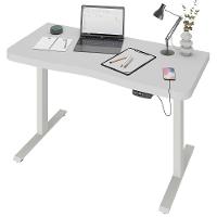 Mesa Com Regulagem De Altura Elétrica Para Escritório Home Office Aurum A02 Branco - Lyam Decor - 1