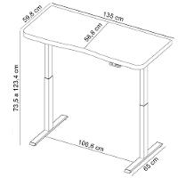 Mesa Com Regulagem De Altura Elétrica Para Escritório Home Office Aurum A02 Branco - Lyam Decor - 5
