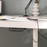 Mesa Com Regulagem De Altura Elétrica Para Escritório Home Office Aurum A02 Branco - Lyam Decor - 6