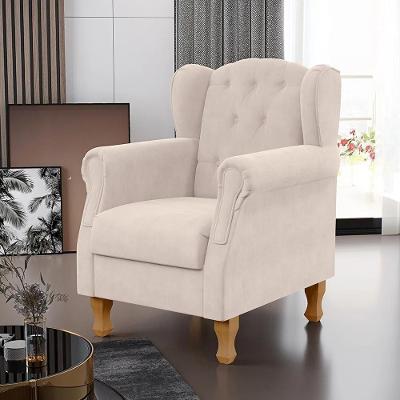Poltrona Decorativa Para Sala De Estar Yara P02 Suede - Lyam Decor Cinza