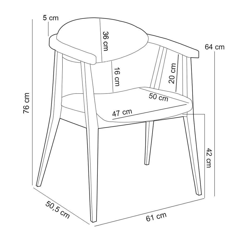 Kit 02 Poltronas Decorativas Para Sala De Estar Cecília L02 Bouclê Mostarda - Lyam Decor - 5