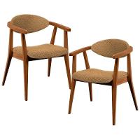 Kit 02 Poltronas Decorativas Para Sala De Estar Cecília L02 Bouclê Mostarda - Lyam Decor - 1