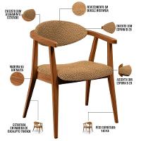 Kit 02 Poltronas Decorativas Para Sala De Estar Cecília L02 Bouclê Mostarda - Lyam Decor