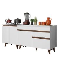 Kit Com 2 Balcões De Cozinha Madesa Reims 4 Portas 1 Gaveta (Com Tampo) Branco - 2