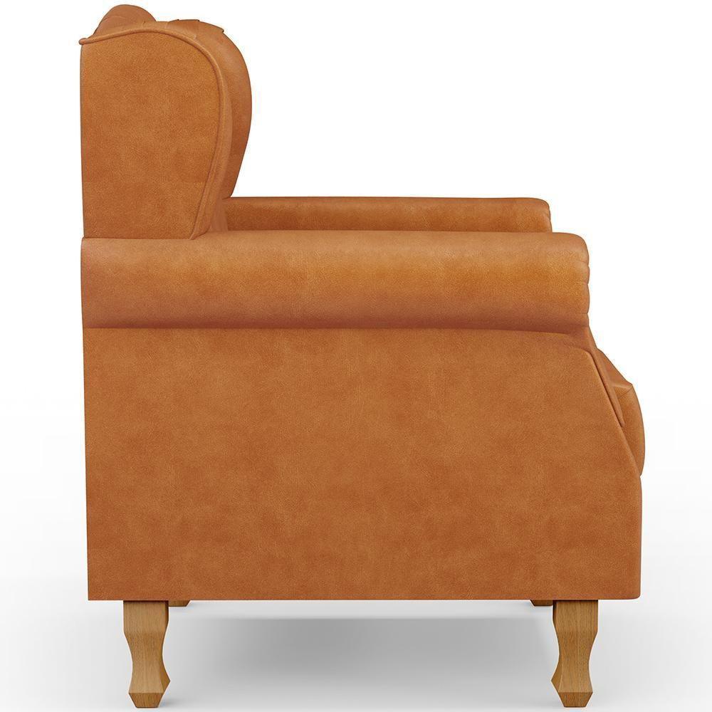 Kit 02 Poltronas Decorativas Para Sala De Estar Yara P02 Couríssimo Canela - Lyam Decor - 6