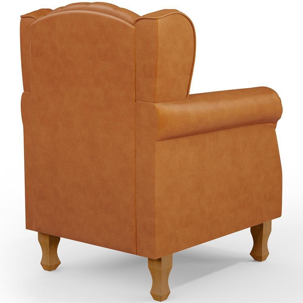 Kit 02 Poltronas Decorativas Para Sala De Estar Yara P02 Couríssimo Canela - Lyam Decor - 8