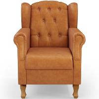 Kit 02 Poltronas Decorativas Para Sala De Estar Yara P02 Couríssimo Canela - Lyam Decor - 3