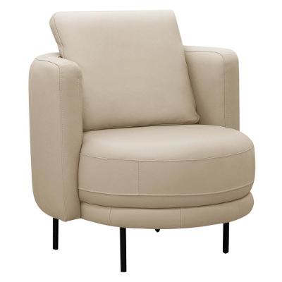 Poltrona Decorativa Orgânica Para Sala De Estar Living Belfort L06 Couro Bege - Lyam Decor