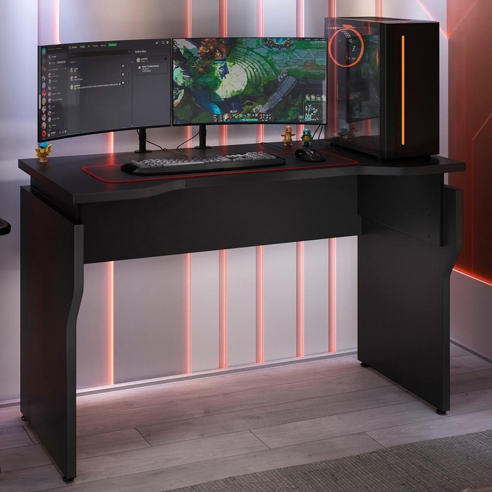 Mesa Para Pc Gamer Com Regulagem De Altura Sirion A02 Preto - Lyam Decor - 2