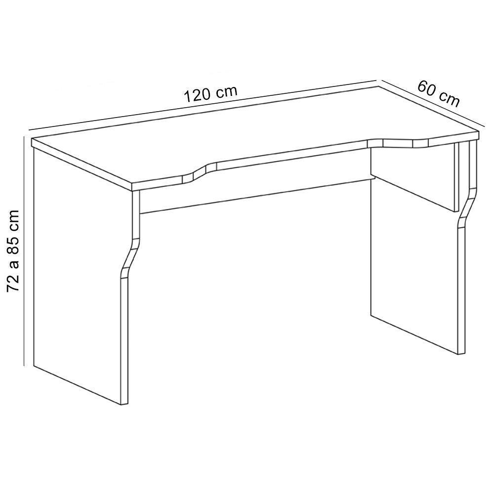 Mesa Para Pc Gamer Com Regulagem De Altura Sirion A02 Preto - Lyam Decor - 5