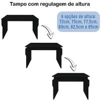 Mesa Para Pc Gamer Com Regulagem De Altura Sirion A02 Preto - Lyam Decor - 8