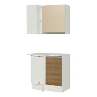 Kit Canto Reto Smart MDF 2 Portas Nicho Rustic Crema Madesa - 1