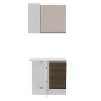 Kit Canto Reto Smart MDF 2 Portas Nicho Rustic Crema Madesa - 2