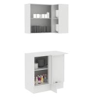 Kit Canto Reto Smart MDF 2 Portas Nicho Rustic Crema Madesa - 3