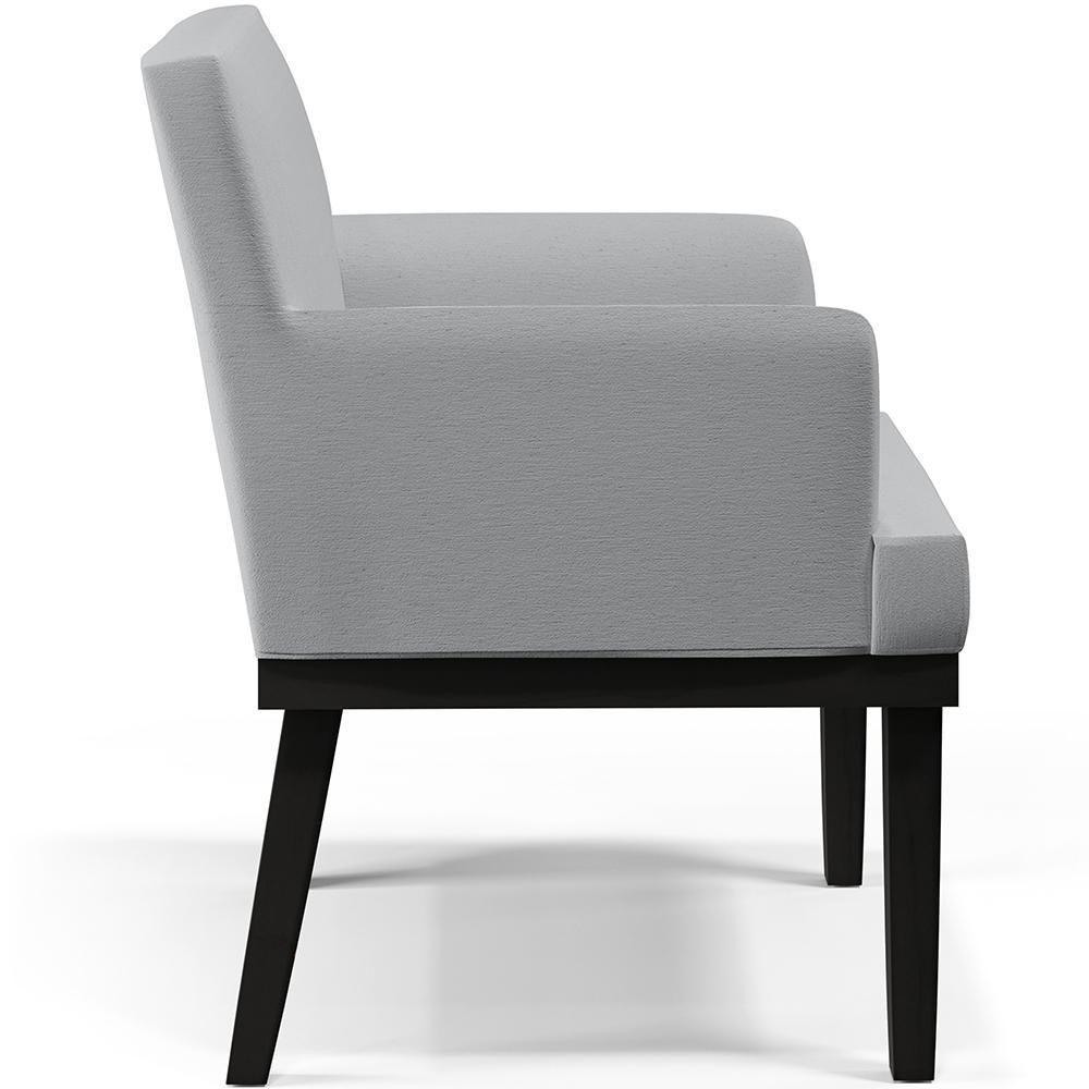 Kit 04 Poltronas Decorativas Sala De Estar Base Preto Beatriz W01 Linho Cinza - Lyam Decor - 9