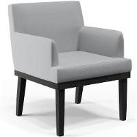 Kit 04 Poltronas Decorativas Sala De Estar Base Preto Beatriz W01 Linho Cinza - Lyam Decor - 3