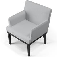 Kit 04 Poltronas Decorativas Sala De Estar Base Preto Beatriz W01 Linho Cinza - Lyam Decor - 7