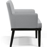 Kit 04 Poltronas Decorativas Sala De Estar Base Preto Beatriz W01 Linho Cinza - Lyam Decor - 9