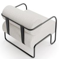 Kit 02 Poltronas Decorativa Pés Industrial Moscou K01 Bouclê Cru - Lyam Decor - 8