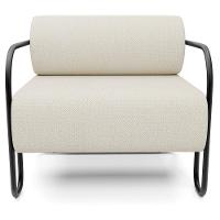 Kit 02 Poltronas Decorativa Pés Industrial Moscou K01 Linho Champagne - Lyam Decor - 6