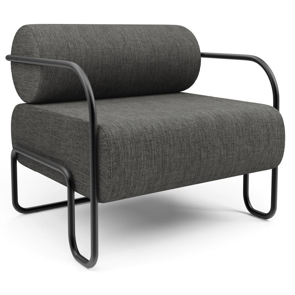 Kit 02 Poltronas Decorativa Pés Industrial Moscou K01 Linho Cinza Escuro - Lyam Decor - 3