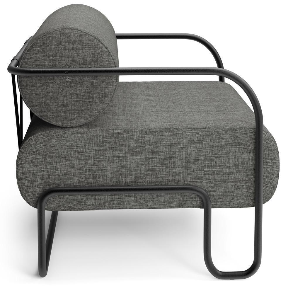 Kit 02 Poltronas Decorativa Pés Industrial Moscou K01 Linho Cinza Escuro - Lyam Decor - 7