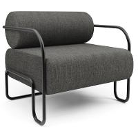 Kit 02 Poltronas Decorativa Pés Industrial Moscou K01 Linho Cinza Escuro - Lyam Decor - 3