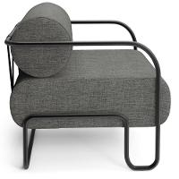 Kit 02 Poltronas Decorativa Pés Industrial Moscou K01 Linho Cinza Escuro - Lyam Decor - 7