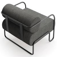 Kit 02 Poltronas Decorativa Pés Industrial Moscou K01 Linho Cinza Escuro - Lyam Decor - 8