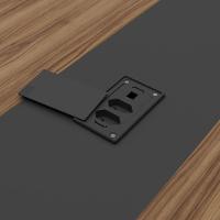 Mesa De Reunião Para Escritório Com 02 Tomadas 179cm Unik A02 Nogal Preto - Lyam Decor - 7